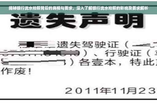 揭秘银行流水拍照背后的真相与要求，深入了解银行流水拍照的影响及要求解析