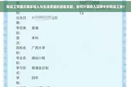 税后工资揭示真实收入与生活质量的紧密关联，如何计算收入证明中的税后工资？
