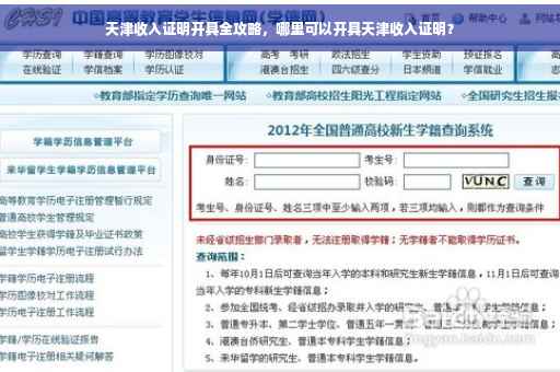 天津收入证明开具全攻略，哪里可以开具天津收入证明？