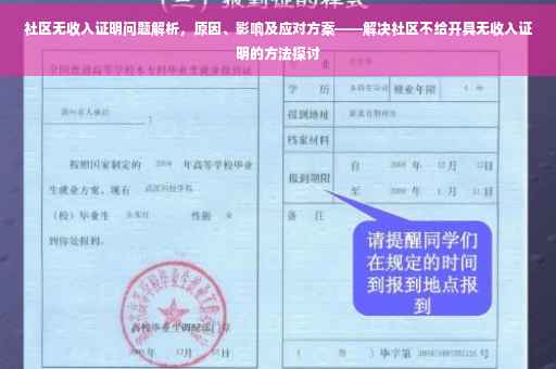 社区无收入证明问题解析，原因、影响及应对方案——解决社区不给开具无收入证明的方法探讨
