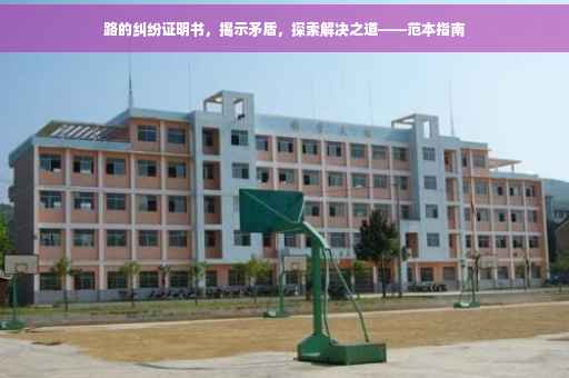 路的纠纷证明书，揭示矛盾，探索解决之道——范本指南