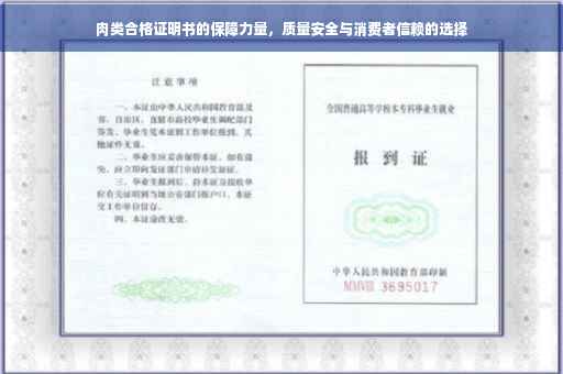 肉类合格证明书的保障力量，质量安全与消费者信赖的选择