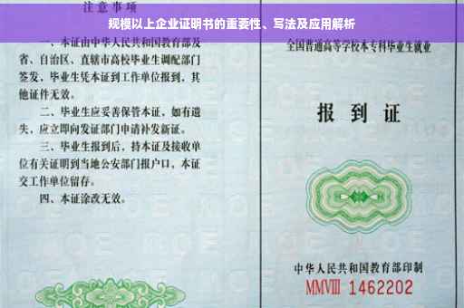 规模以上企业证明书的重要性、写法及应用解析