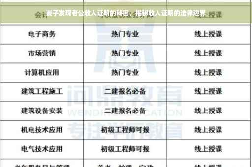 妻子发现老公收入证明的秘密，揭秘收入证明的法律边界
