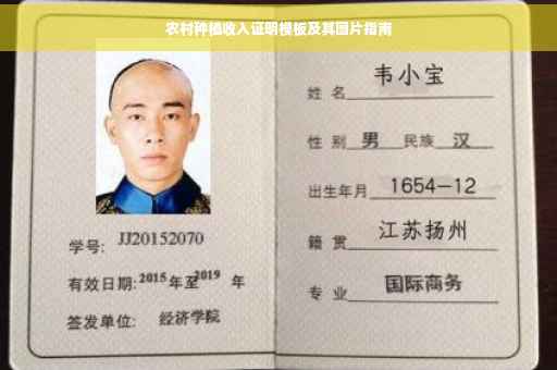 农村种植收入证明模板及其图片指南
