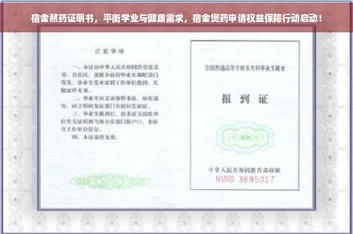 宿舍熬药证明书，平衡学业与健康需求，宿舍煲药申请权益保障行动启动！
