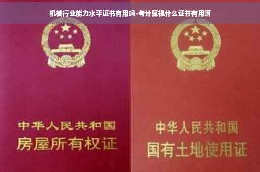 机械行业能力水平证书有用吗-考计算机什么证书有用啊