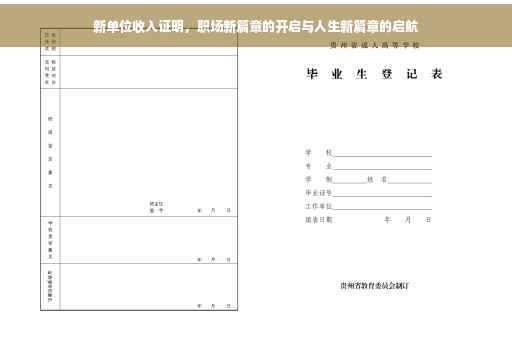 新单位收入证明，职场新篇章的开启与人生新篇章的启航