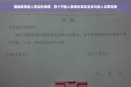 揭秘家庭收入背后的真相，四十万收入家庭的真实生活与收入证明指南