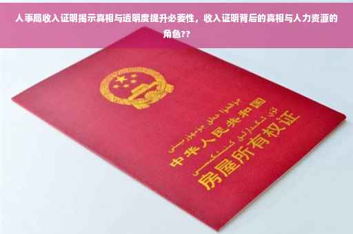 人事局收入证明揭示真相与透明度提升必要性，收入证明背后的真相与人力资源的角色??
