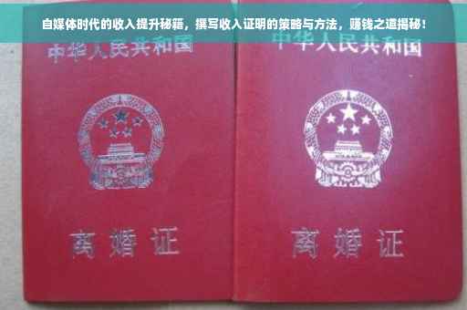 自媒体时代的收入提升秘籍，撰写收入证明的策略与方法，赚钱之道揭秘！