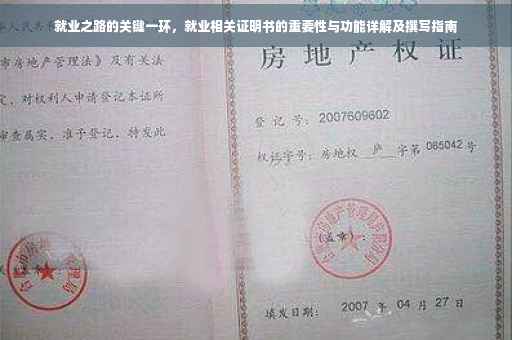 就业之路的关键一环，就业相关证明书的重要性与功能详解及撰写指南