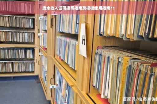 流水收入证明撰写指南及模板使用指南??