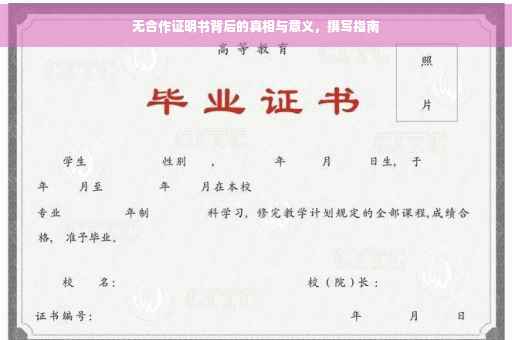 无合作证明书背后的真相与意义，撰写指南