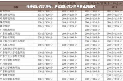 揭秘银行流水真相，解读银行流水账单的正确姿势！