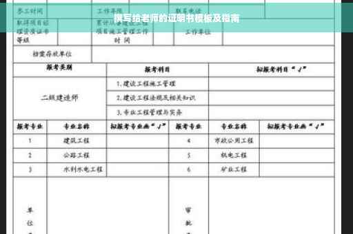 撰写给老师的证明书模板及指南