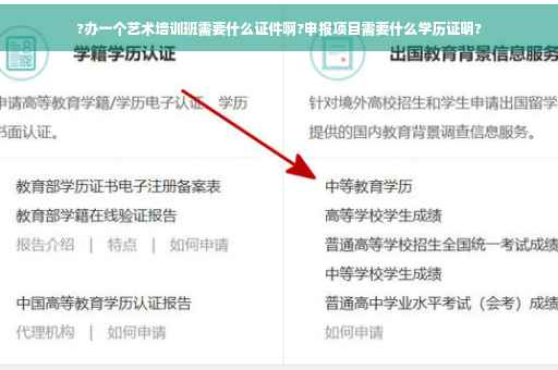 ?办一个艺术培训班需要什么证件啊?申报项目需要什么学历证明?