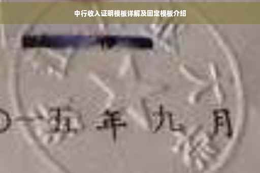 中行收入证明模板详解及固定模板介绍