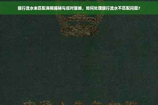 银行流水未匹配真相揭秘与应对策略，如何处理银行流水不匹配问题？