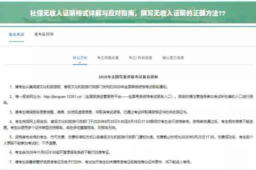 社保无收入证明格式详解与应对指南，撰写无收入证明的正确方法??