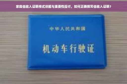 家庭低收入证明格式详解与重要性探讨，如何正确撰写低收入证明？