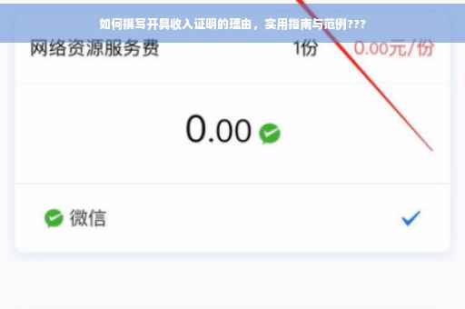 如何撰写开具收入证明的理由，实用指南与范例???