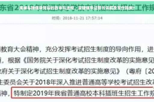 揭秘车牌继承背后的故事与法规，京牌继承证明书详解及写作指南?