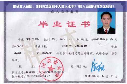 揭秘收入证明，如何真实展现个人收入水平？?收入证明PS技巧全解析?