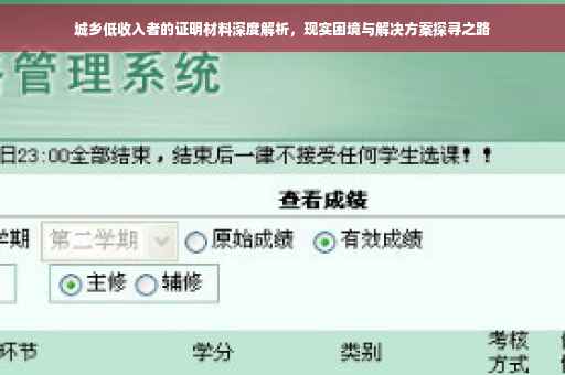 城乡低收入者的证明材料深度解析，现实困境与解决方案探寻之路