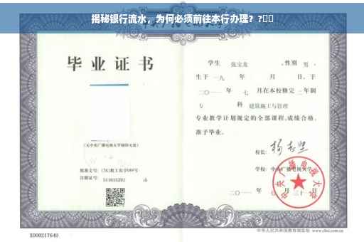 揭秘银行流水，为何必须前往本行办理？?⚡️