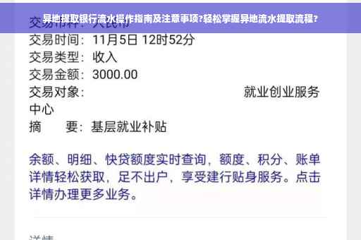 异地提取银行流水操作指南及注意事项?轻松掌握异地流水提取流程?
