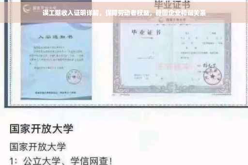 误工期收入证明详解，保障劳动者权益，稳固企业和谐关系