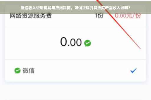 法院收入证明详解与应用指南，如何正确开具法院所需收入证明？