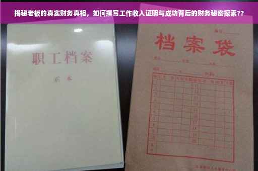 揭秘老板的真实财务真相，如何撰写工作收入证明与成功背后的财务秘密探索??