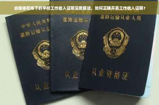 自媒体视角下的学校工作收入证明深度解读，如何正确开具工作收入证明？