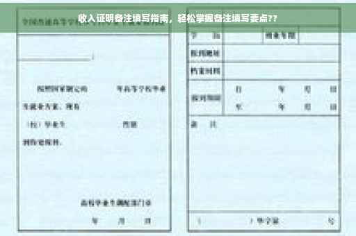 收入证明备注填写指南，轻松掌握备注填写要点??