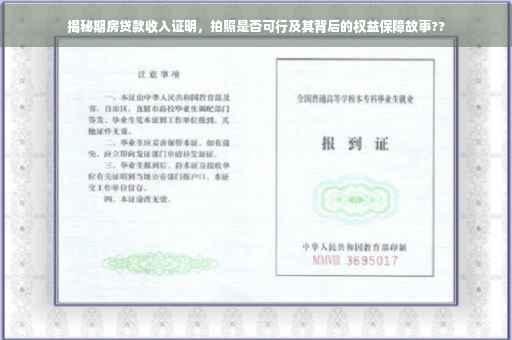 揭秘期房贷款收入证明，拍照是否可行及其背后的权益保障故事??