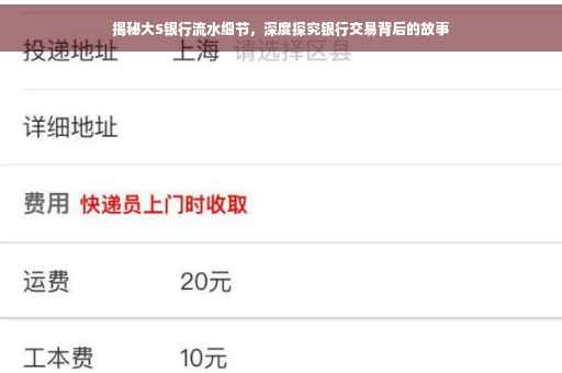 揭秘大S银行流水细节，深度探究银行交易背后的故事