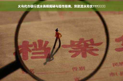 义乌代办银行流水真相揭秘与操作指南，贷款流水无忧???​​​​