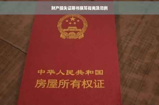 财产损失证明书撰写指南及范例
