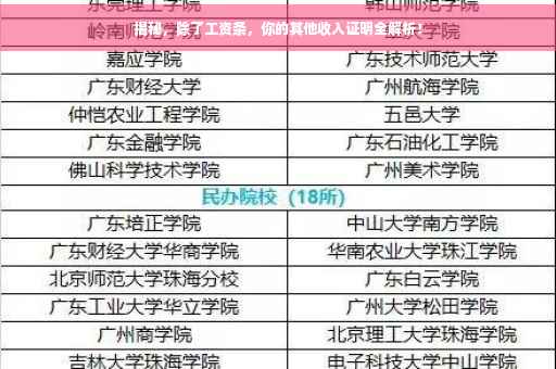 揭秘，除了工资条，你的其他收入证明全解析！