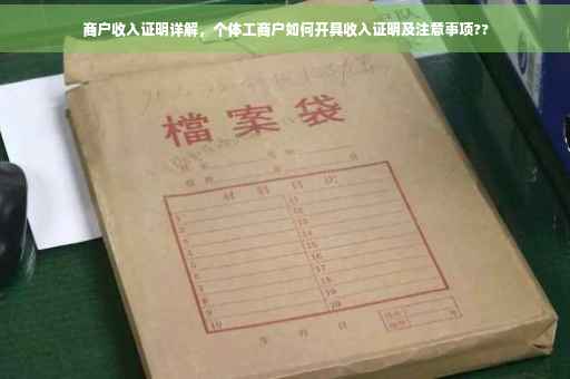 商户收入证明详解，个体工商户如何开具收入证明及注意事项??