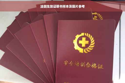 法院生效证明书样本及图片参考
