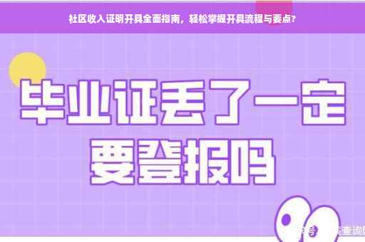 社区收入证明开具全面指南，轻松掌握开具流程与要点?