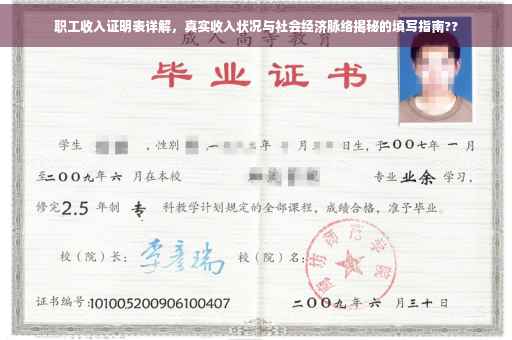 职工收入证明表详解，真实收入状况与社会经济脉络揭秘的填写指南??