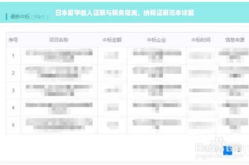 日本留学收入证明与税务指南，纳税证明范本详解