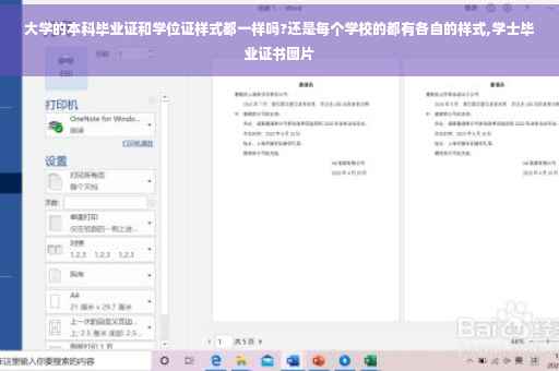 大学的本科毕业证和学位证样式都一样吗?还是每个学校的都有各自的样式,学士毕业证书图片