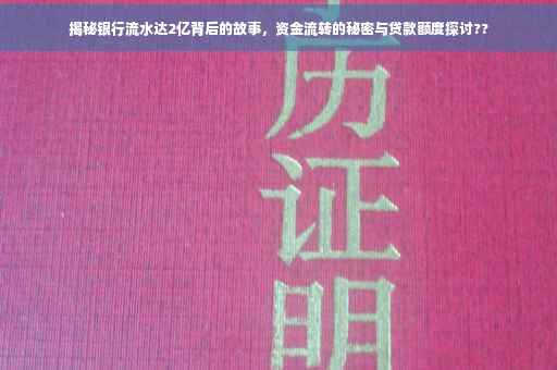 揭秘银行流水达2亿背后的故事，资金流转的秘密与贷款额度探讨??
