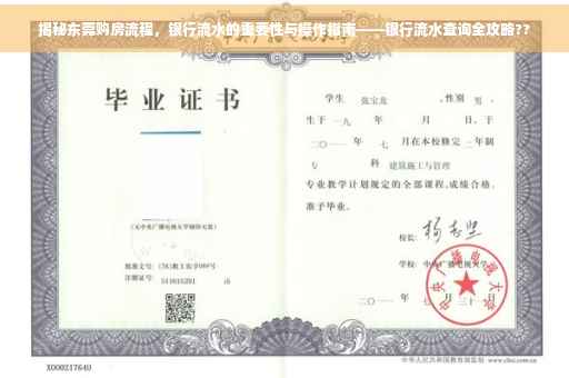 揭秘东莞购房流程，银行流水的重要性与操作指南——银行流水查询全攻略??
