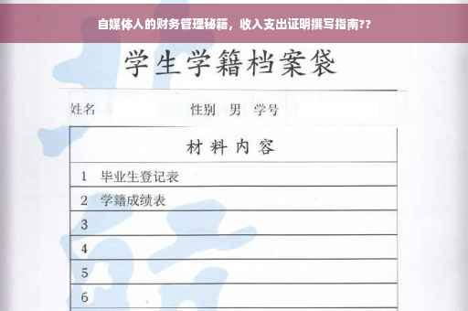 自媒体人的财务管理秘籍，收入支出证明撰写指南??